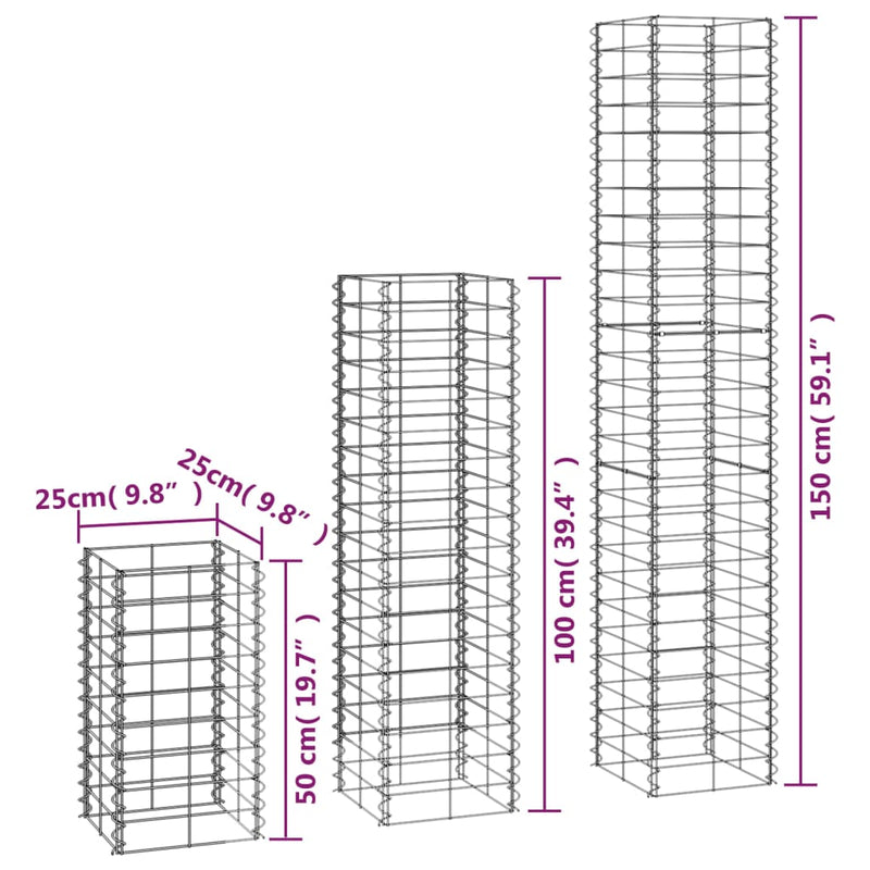 vidaXL 6 db gabion kosár horganyzott drótból