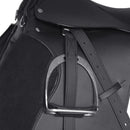Lovaglás Nyereg Készlet 17,5 "Valódi Bőr Fekete 12 cm 5-az-1- be