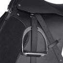 Lovaglás Nyereg Készlet 17,5 "Valódi Bőr Fekete 18 cm 5-az-1- be