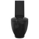 vidaXL fekete kerámia fürdőszobai kerek WC