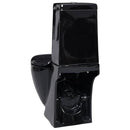 vidaXL fekete kerámia fürdőszobai kerek WC