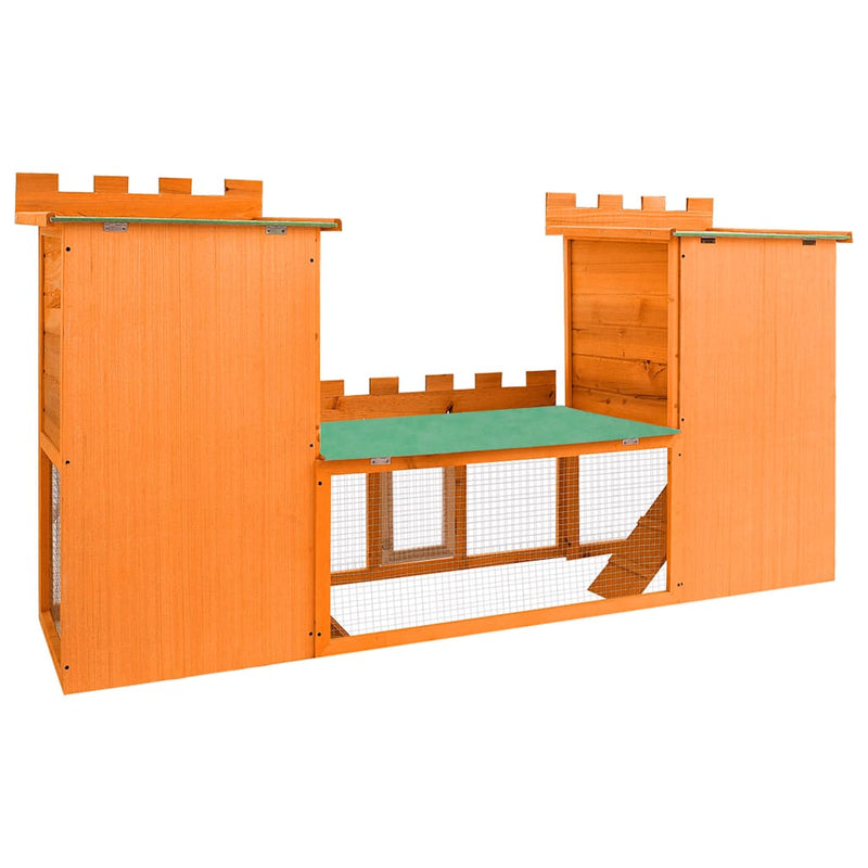 vidaXL kültéri nagyméretű nyúlketrec/kisállatketrec két házikóval