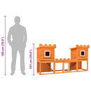 vidaXL kültéri nagyméretű nyúlketrec/kisállatketrec két házikóval