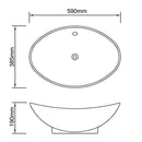 Fekete Luxus Kerámia Mosdó Ovális Túlfolyó 59 x 38,5 cm