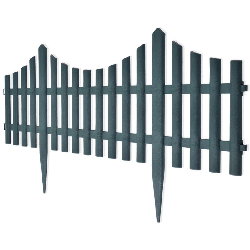 vidaXL 17 db zöld gyepszegély 10 m