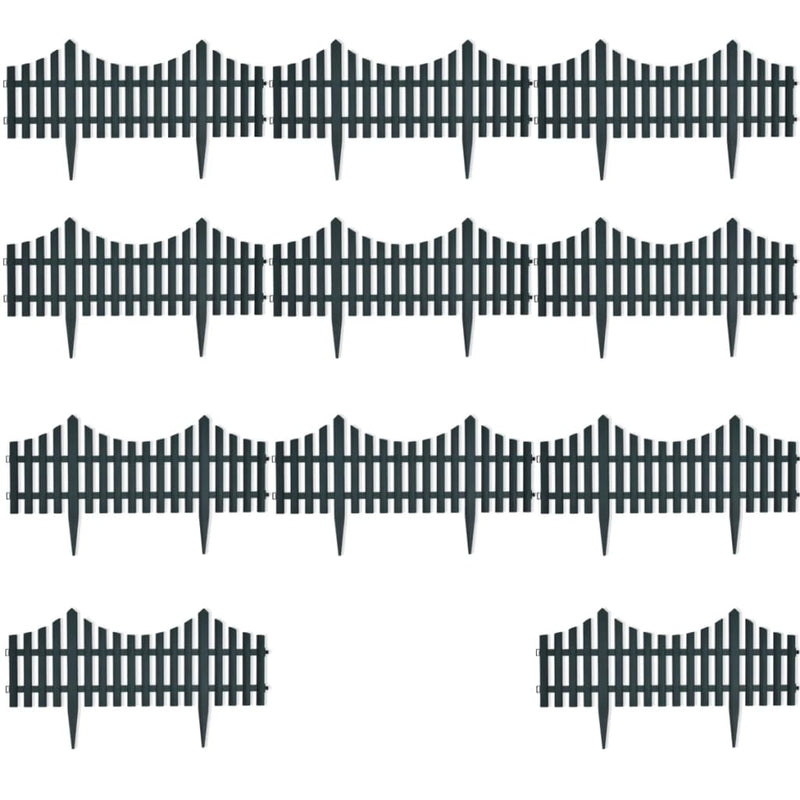vidaXL 17 db zöld gyepszegély 10 m