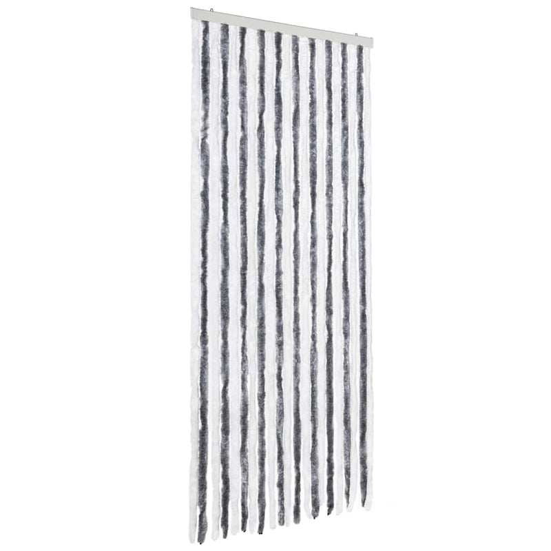vidaXL szürke és fehér zsenília rovarfüggöny 90 x 220 cm
