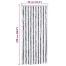 vidaXL szürke és fehér zsenília rovarfüggöny 90 x 220 cm