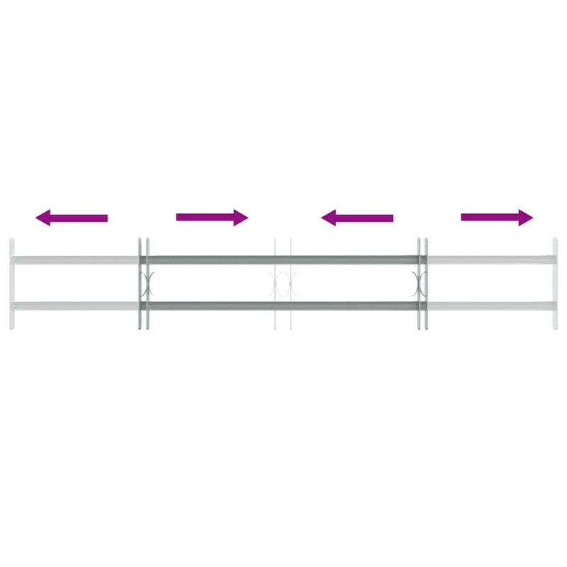 2 keresztrudas állítható biztonsági rács ablakra 1000-1500 mm