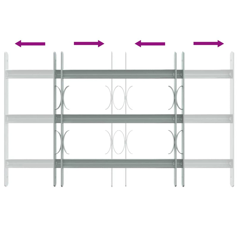 3 keresztrudas állítható biztonsági rács ablakra 500-650 mm