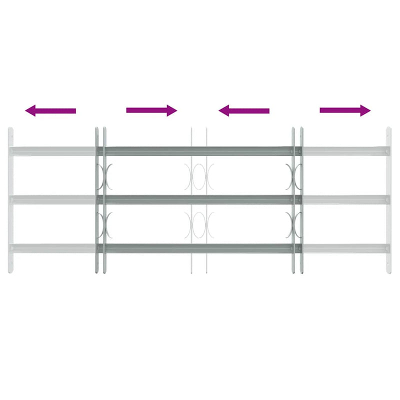 3 keresztrudas állítható biztonsági rács ablakra 700-1050 mm