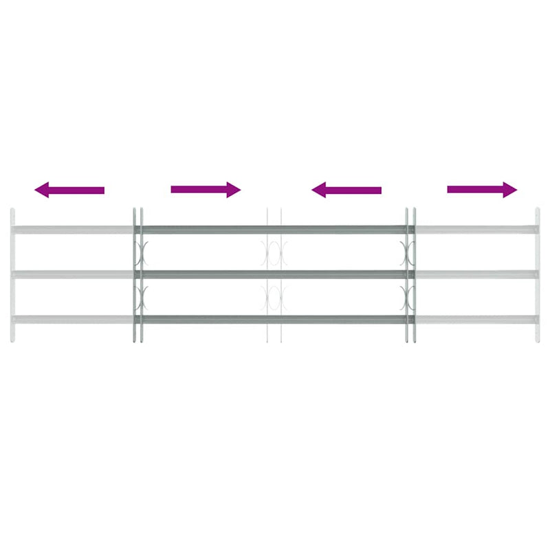 3 keresztrudas állítható biztonsági rács ablakra 1000-1500 mm