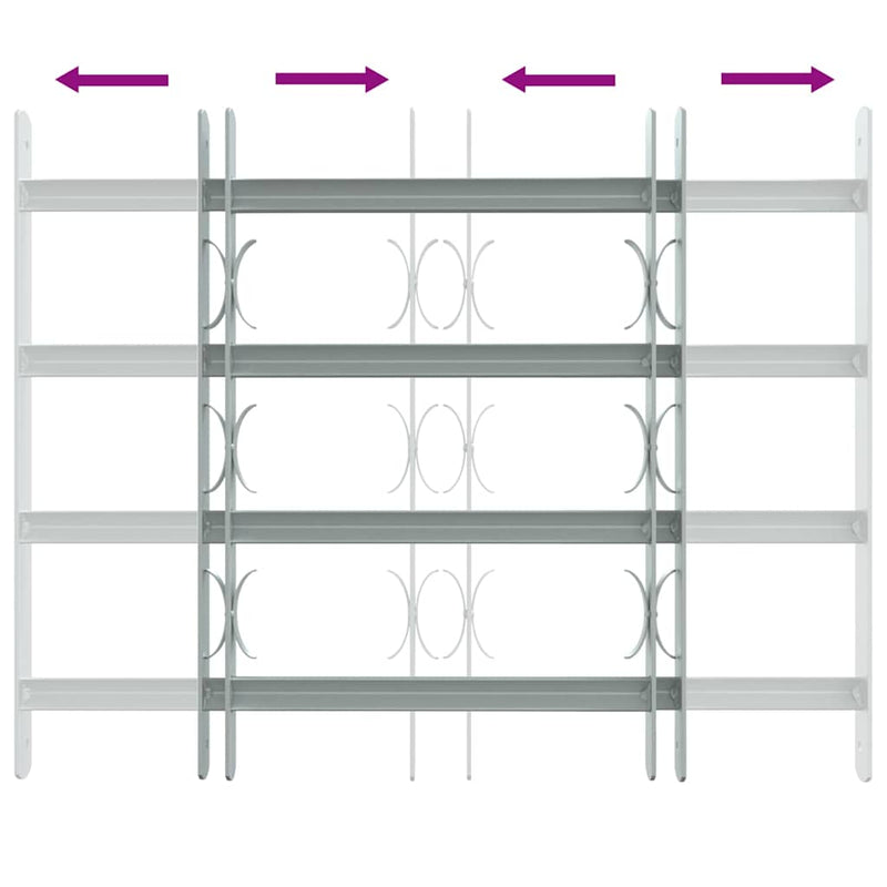 4 keresztrudas állítható biztonsági rács ablakra 500-650 mm