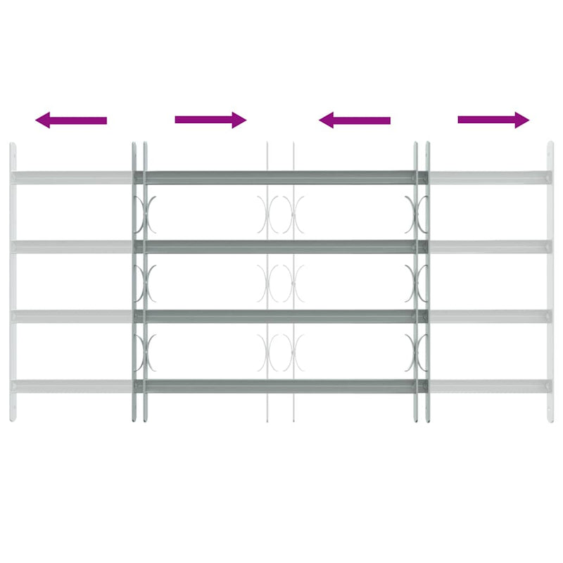 4 keresztrudas állítható biztonsági rács ablakra 700-1050 mm
