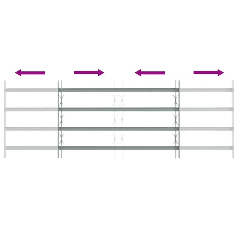 4 keresztrudas állítható biztonsági rács ablakra 1000-1500 mm