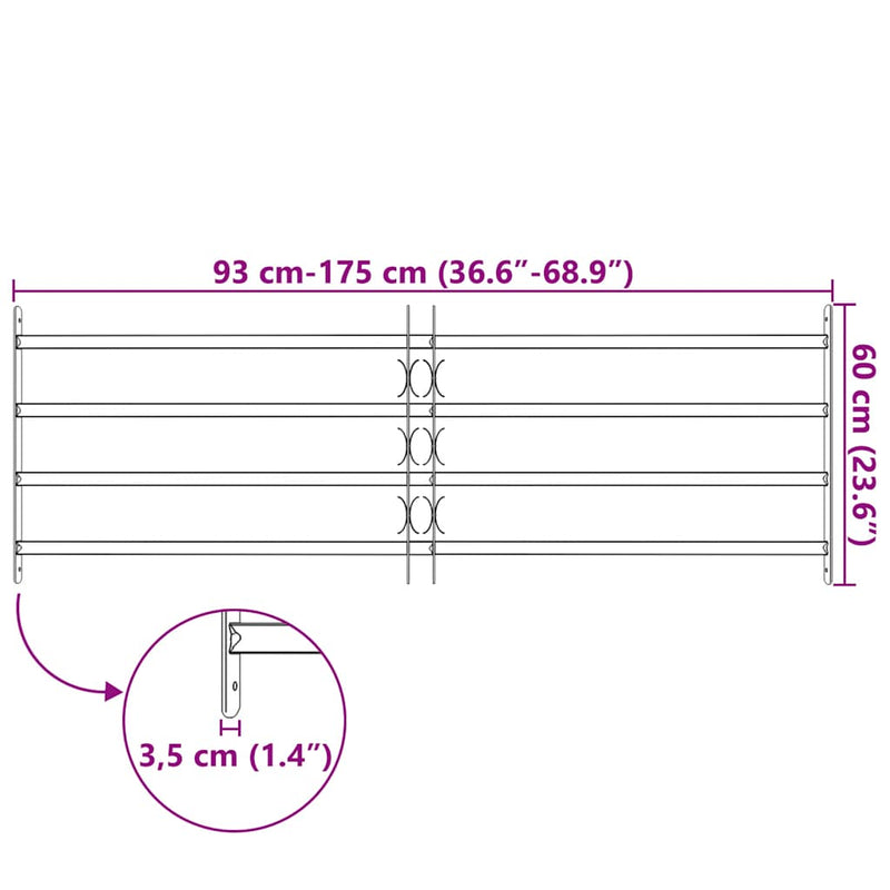 4 keresztrudas állítható biztonsági rács ablakra 1000-1500 mm