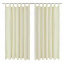 2 db krémszínű mikroszatén függöny karikákkal 140 x 245 cm
