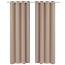 2 db krémszínű sötétítőfüggöny fémkarikákkal 135 x 245 cm