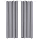 2 db szürke sötétítőfüggöny fémkarikákkal 135 x 245 cm