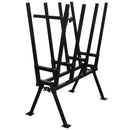 Fekete porszórt famegmunkáló fűrészállvány