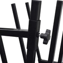 Fekete porszórt famegmunkáló fűrészállvány