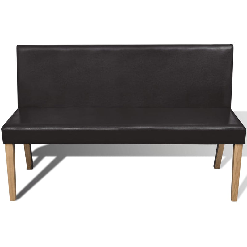vidaXL sötétbarna műbőr pad 139,5 cm