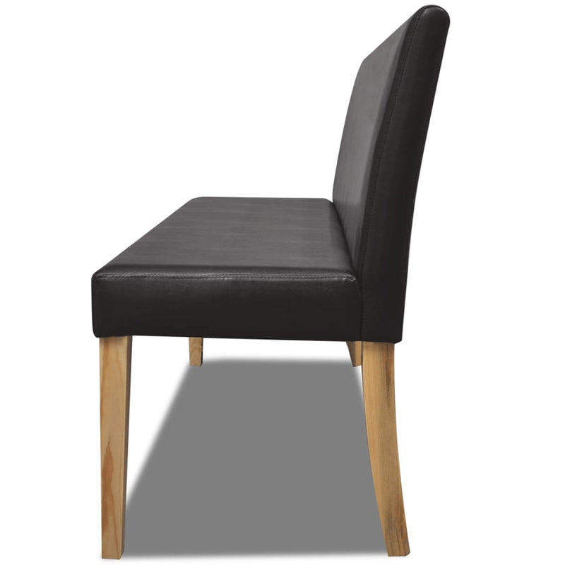 vidaXL sötétbarna műbőr pad 139,5 cm