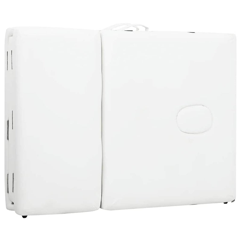 Krém Fehér Összecsukható Masszázságy 4 részes alumínium keret