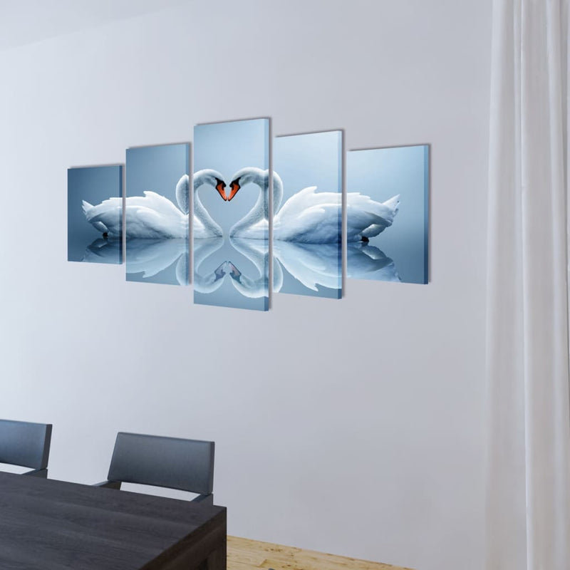 Vászon falikép szett hattyú 200 x 100 cm