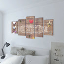 Nyomtatott vászon falikép szett "Home Sweet Home" dizájn 100 x 50 cm