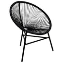 vidaXL fekete polyrattan kerti kagylószék
