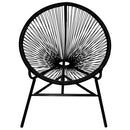vidaXL fekete polyrattan kerti kagylószék