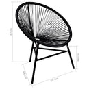 vidaXL fekete polyrattan kerti kagylószék