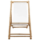 vidaXL bambusz és vászon kültéri napozószék