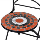 vidaXL 2 db terrakotta és fehér színű összecsukható kerámia kerti szék