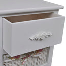 vidaXL fehér császárfa szekrény 1 fiókkal és 2 kosárral