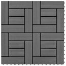 vidaXL Faszegély járólap 11 pcs Szürke 30 x 30 cm WPC