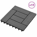 vidaXL Faszegély járólap 11 pcs Szürke 30 x 30 cm WPC