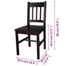 vidaXL 6 db sötétbarna fenyőfa étkezőszék