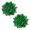 2 darabos gömb alakú műpuszpáng szett levendulával 28 cm