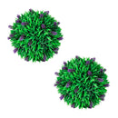 2 darabos gömb alakú műpuszpáng szett levendulával 30 cm