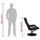 vidaXL fekete műbőr TV-fotel lábtartóval