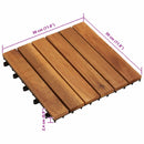 vidaXL Faszegély járólap 10 pcs Barna 30 x 30 cm Akácfa