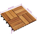 vidaXL Faszegély járólap 10 pcs Barna 30 x 30 cm Akácfa