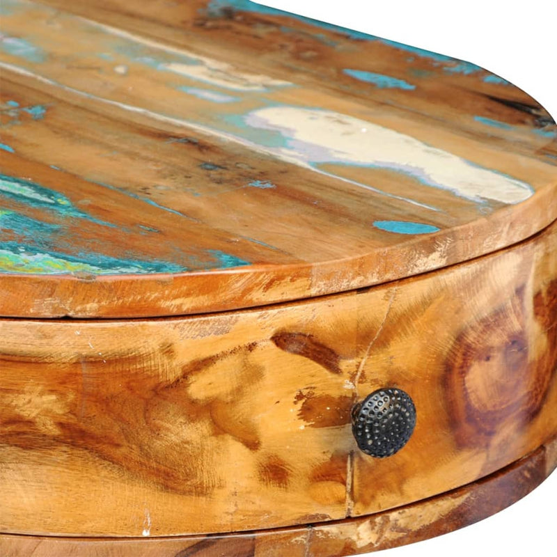 vidaXL tömör újrahasznosított fa íróasztal vas lábakkal