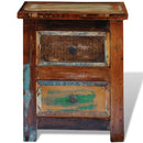 vidaXL kétfiókos tömör újrahasznosított fa éjjeliszekrény