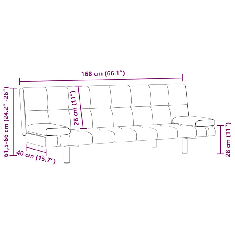 vidaXL fekete műbőr állítható kanapéágy két párnával
