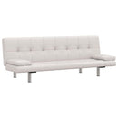 vidaXL krémfehér műbőr állítható kanapéágy két párnával