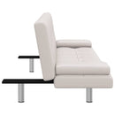 vidaXL krémfehér műbőr állítható kanapéágy két párnával