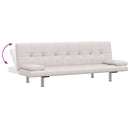 vidaXL krémfehér műbőr állítható kanapéágy két párnával